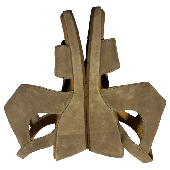 Unstructured By Clarks Grey Nubuck Gris Wedge Sandal Shoes - Picture 8 of 10